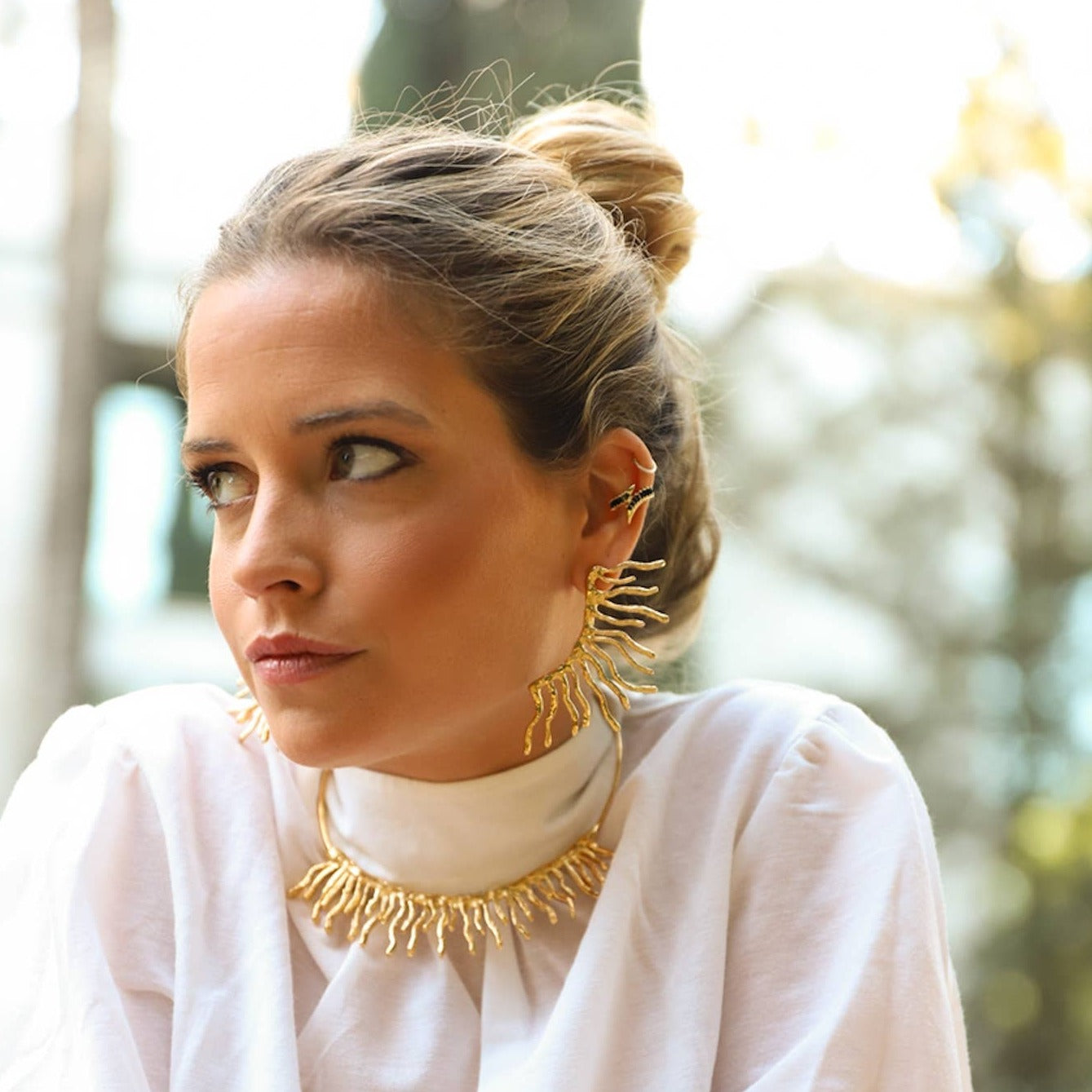Collar Choker Corales de Plata Bañada en Oro 18 K Joyería Artesanal (La pieza se hace por precompra )