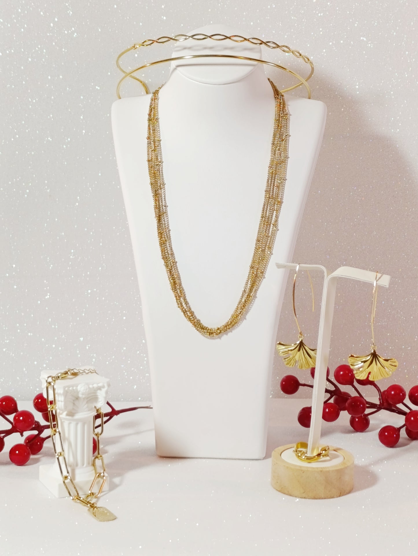 Conjunto de Joyas 4 piezas Collar Mini Esferas