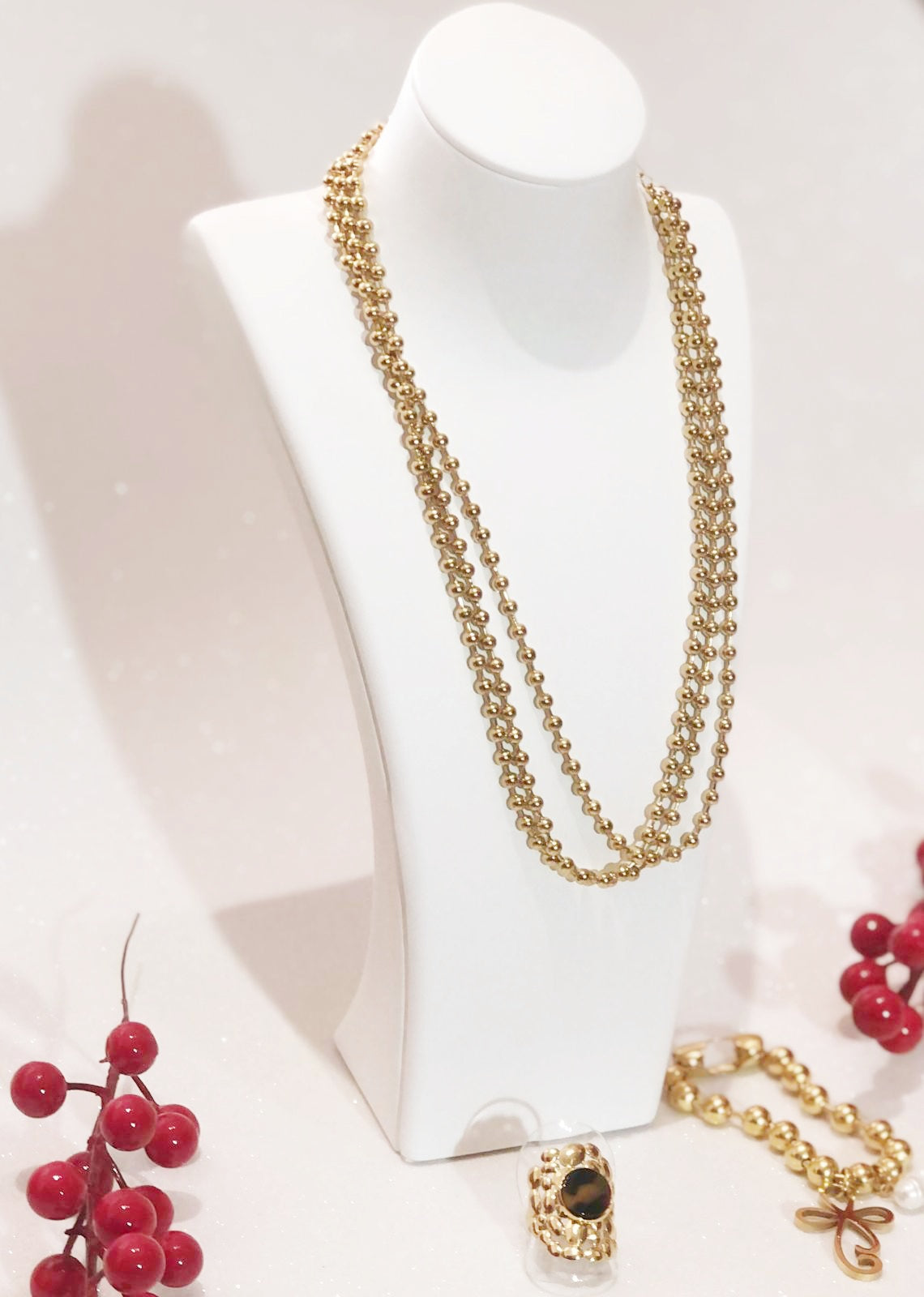 Conjunto de Joyas 3 piezas Collar con Esferas