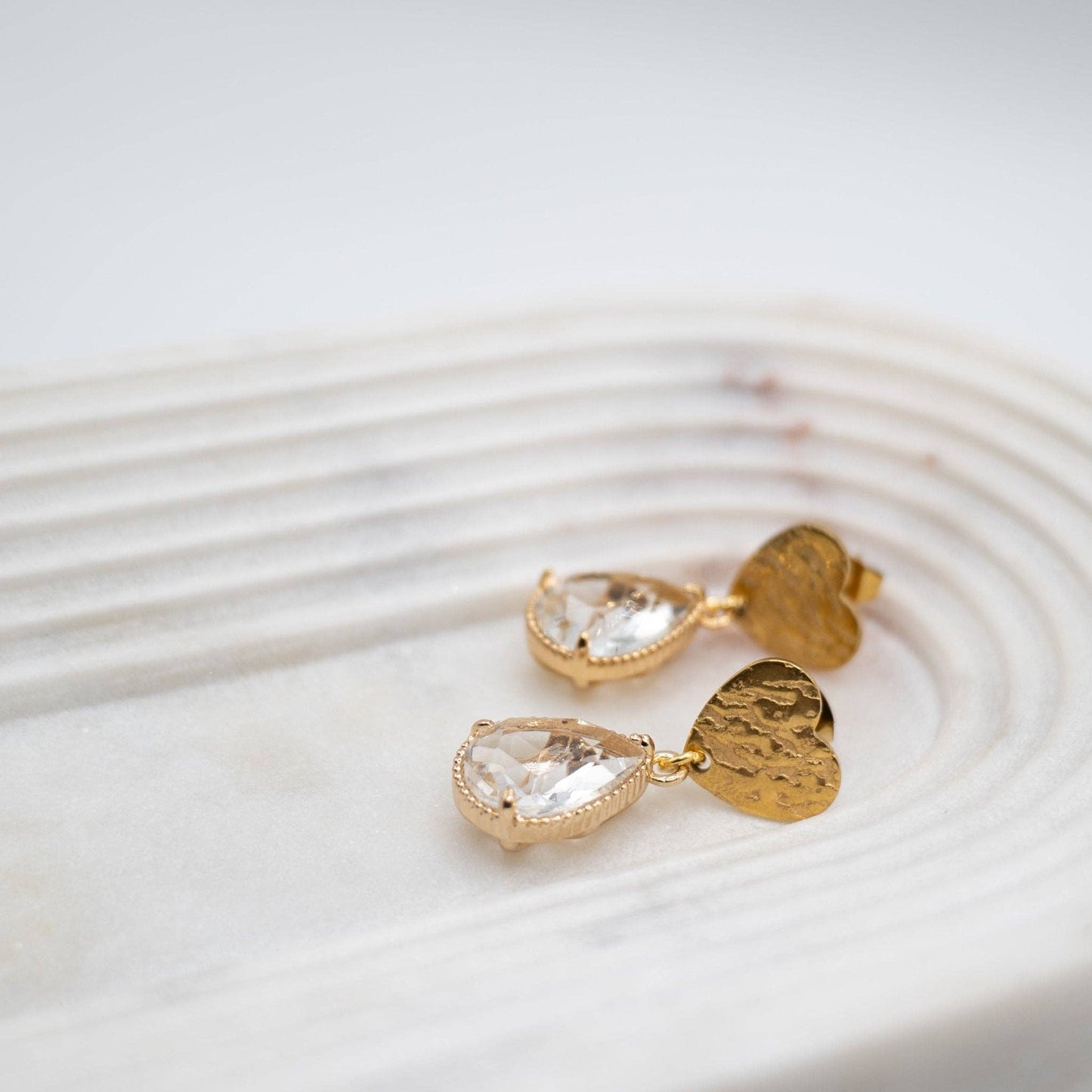 Pendientes Corazón y Lágrima de Cristal