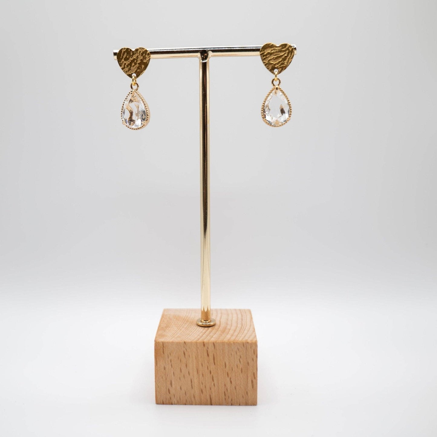 Pendientes Corazón y Lágrima de Cristal