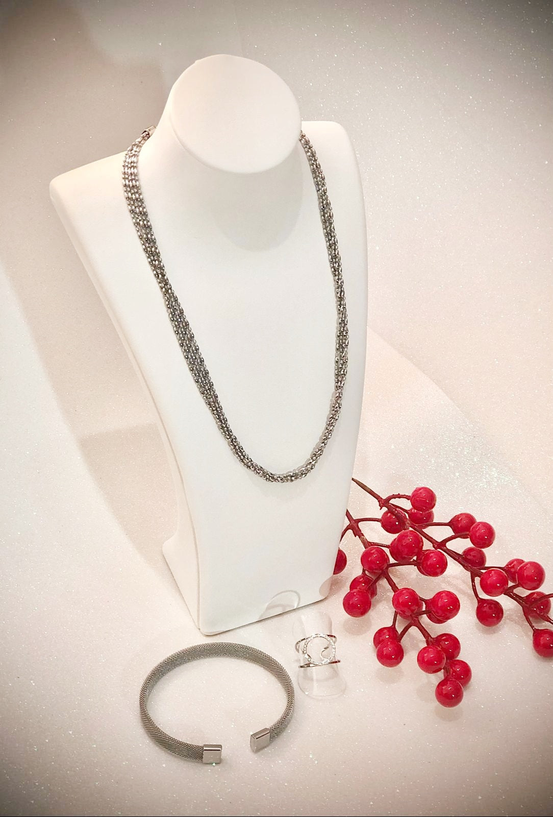 Conjunto de Joyas 3 piezas Collar tres vueltas en Acero 316 L