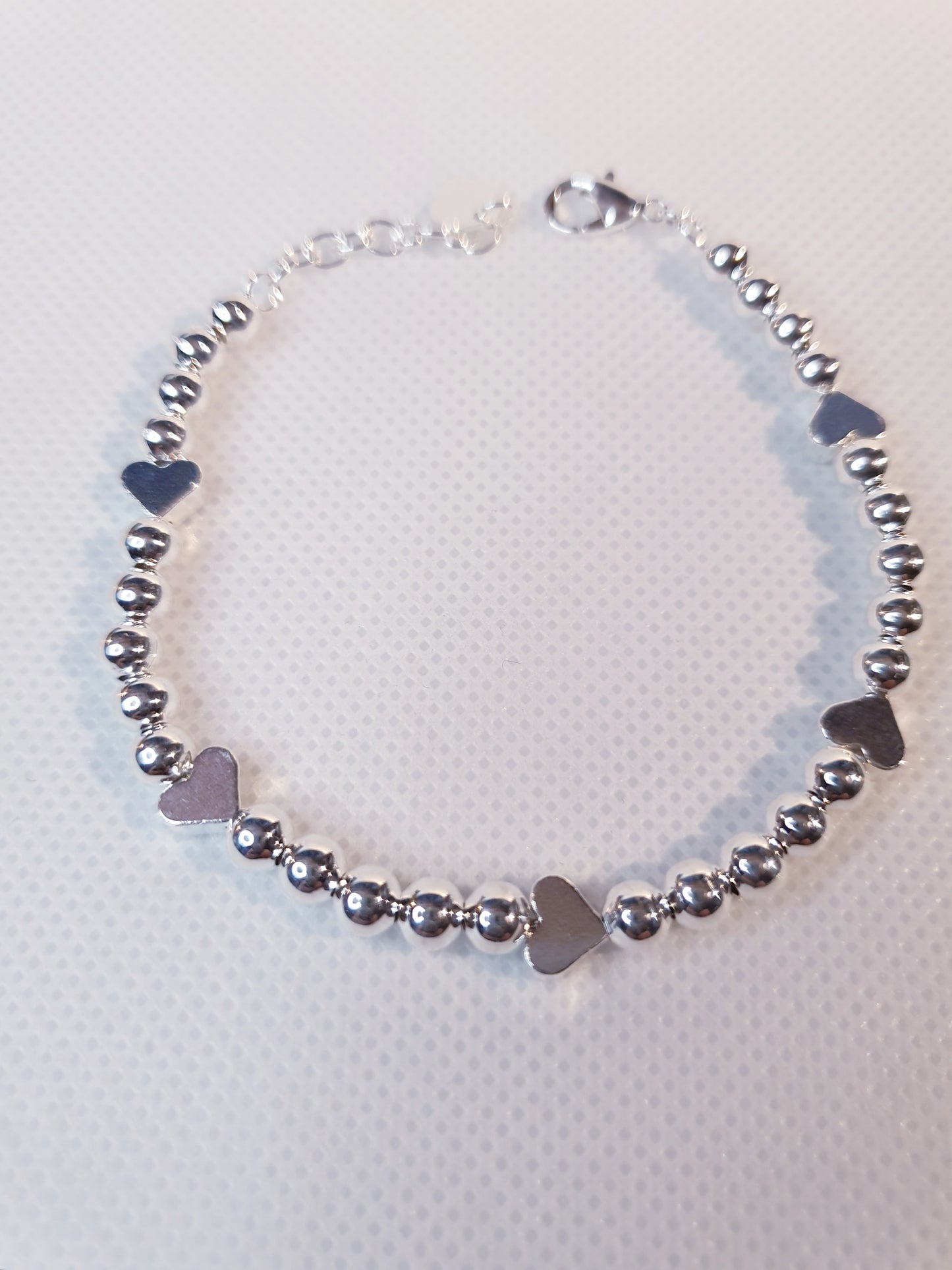 Pulsera Corazones Plata