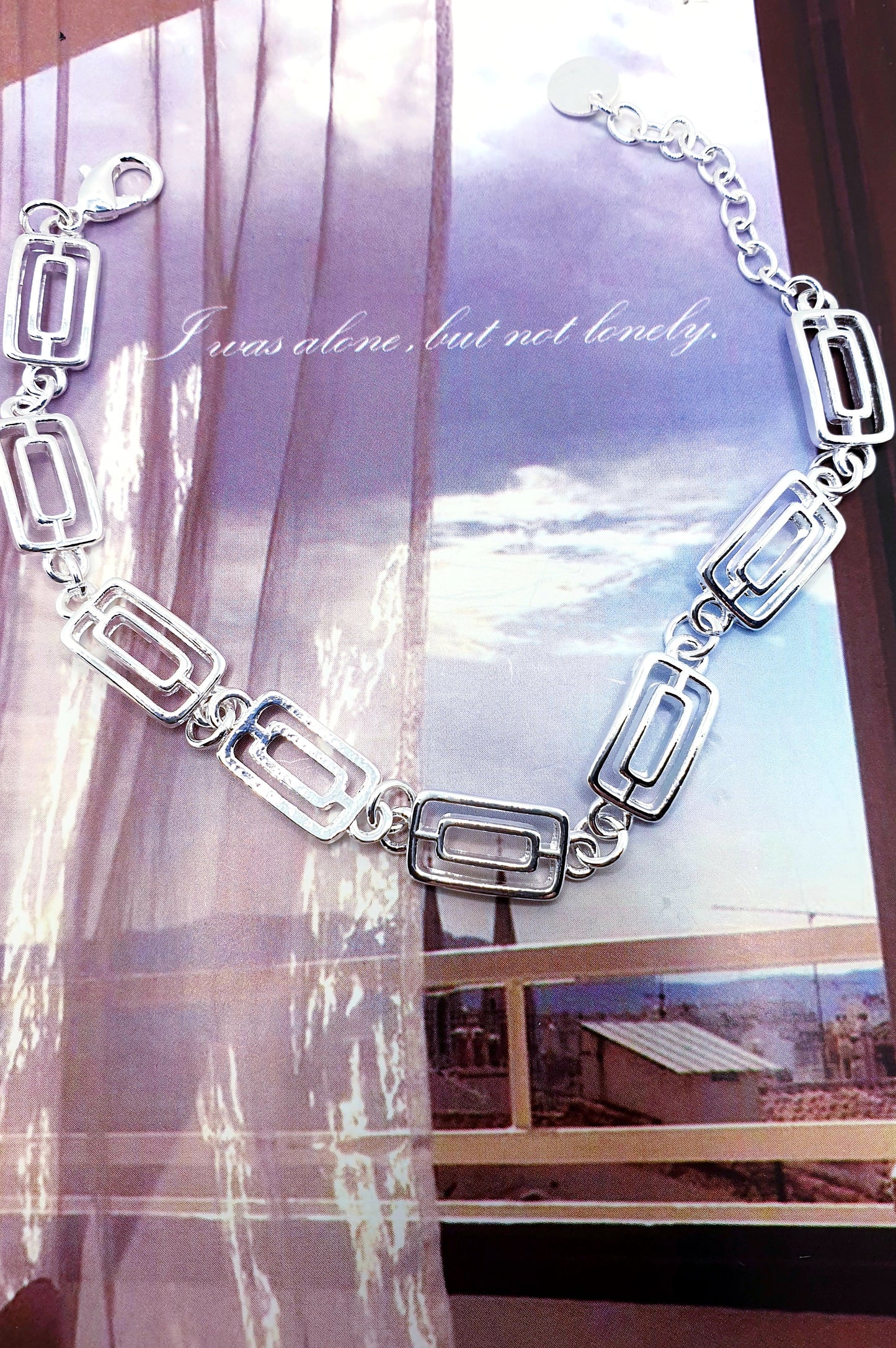 Pulsera Plata Eslabones Cuadrados
