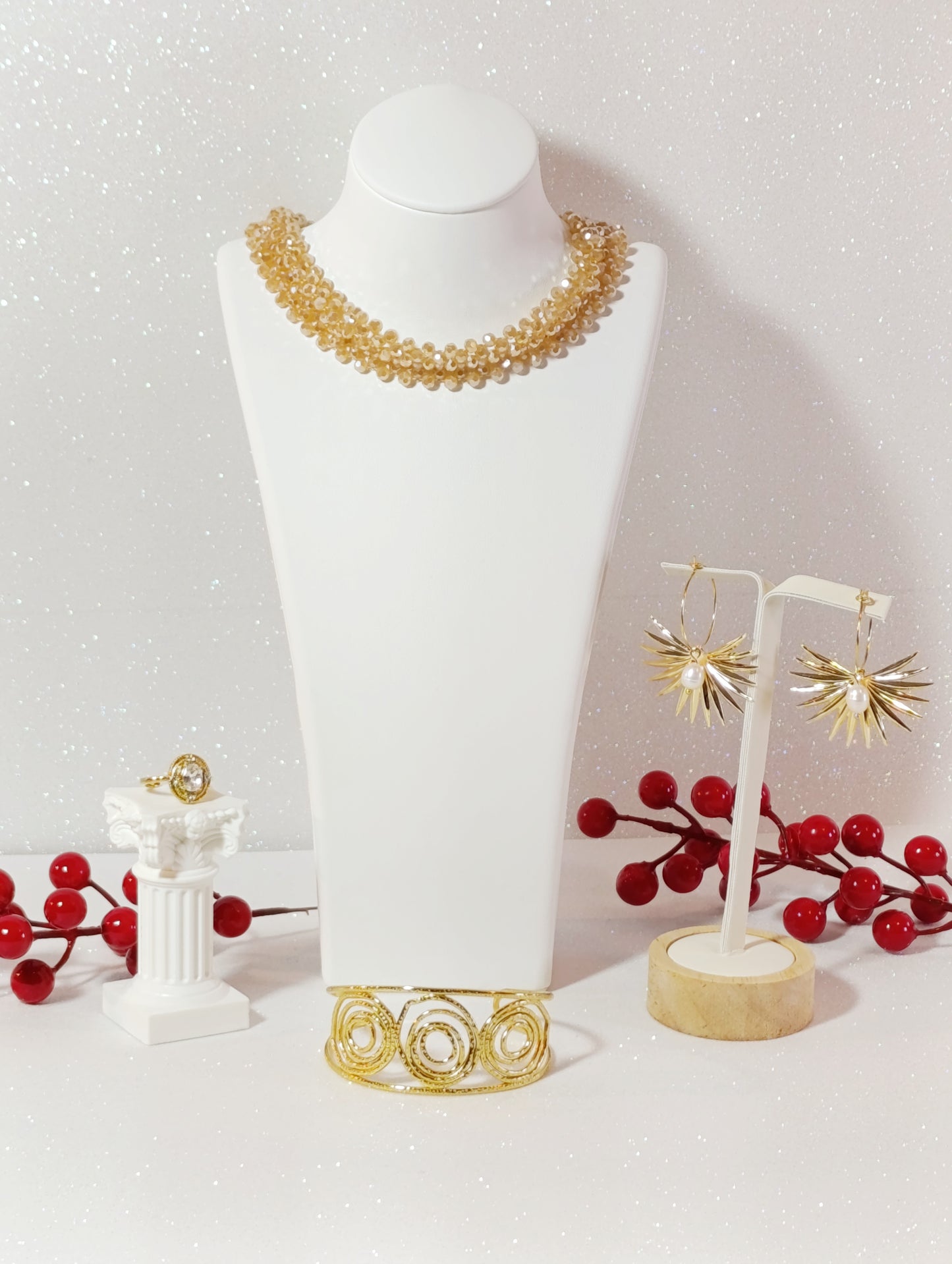 Conjunto de Joyas 4 piezas Choker de Cristales