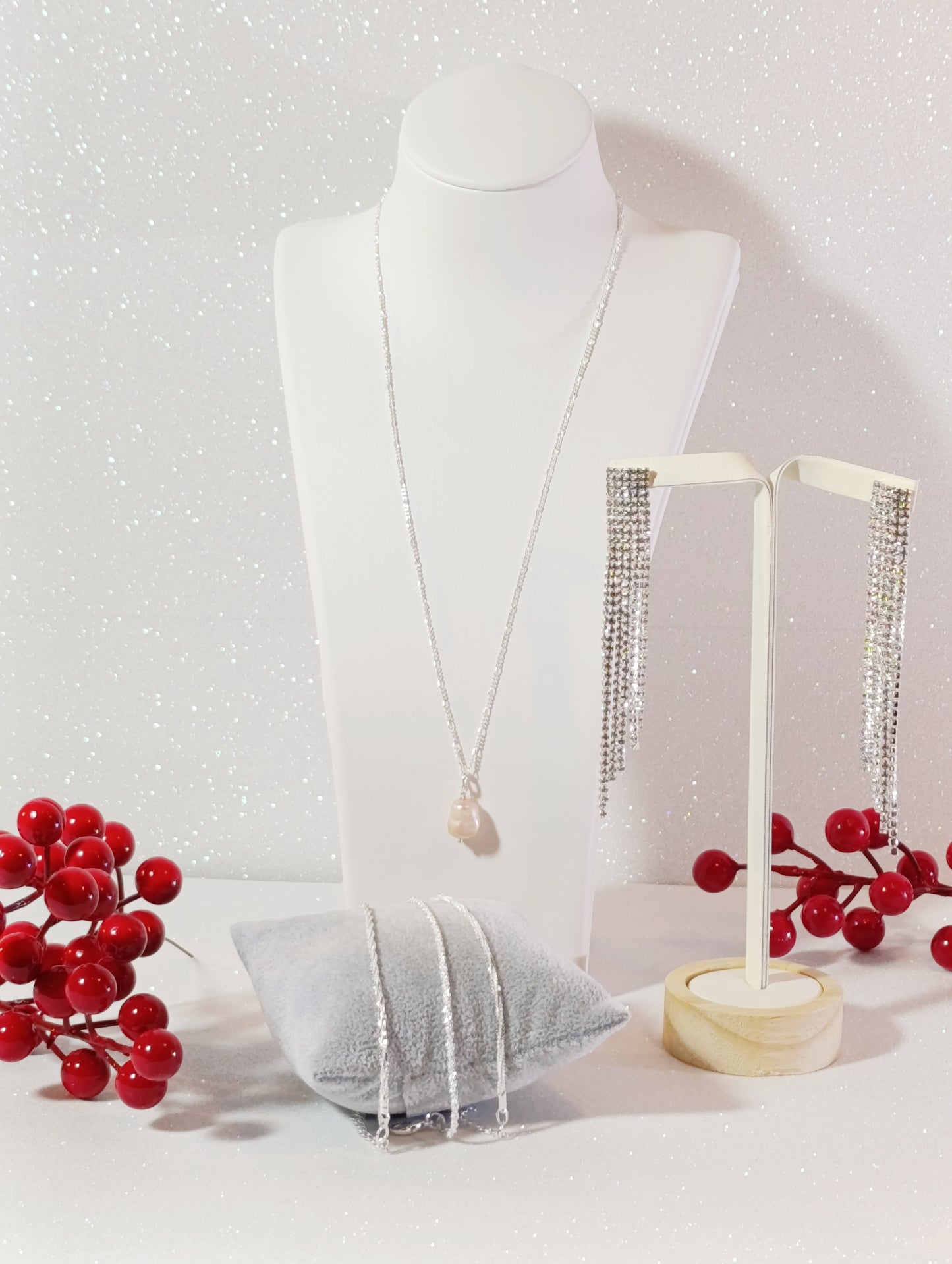 Conjunto de Joyas 5 piezas Collar con Perla Natural