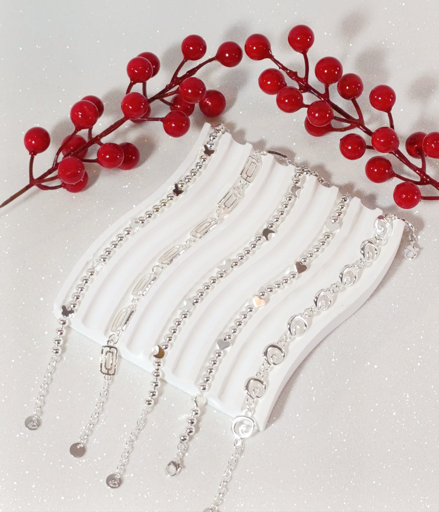 Conjunto Joyas Acero Chapado en Plata 5 piezas