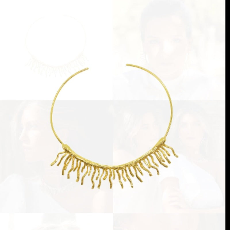Collar Choker Corales de Plata Bañada en Oro 18 K Joyería Artesanal (La pieza se hace por precompra )