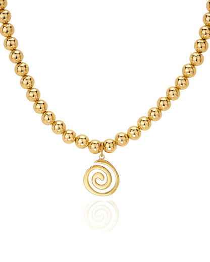 Collar Esferas Colgante Espiral