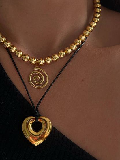 Collar Esferas Colgante Espiral