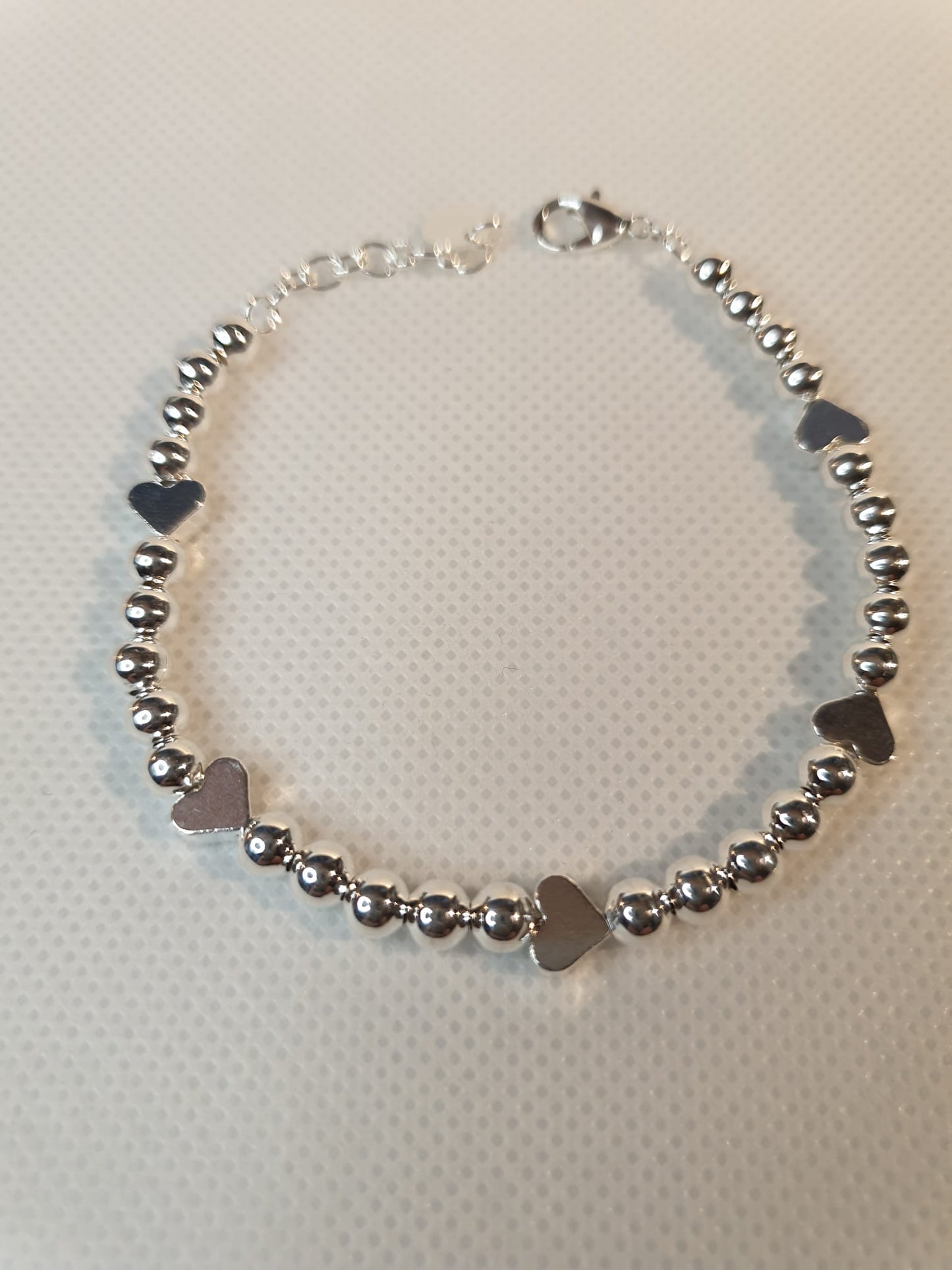 Pulsera Corazones Plata